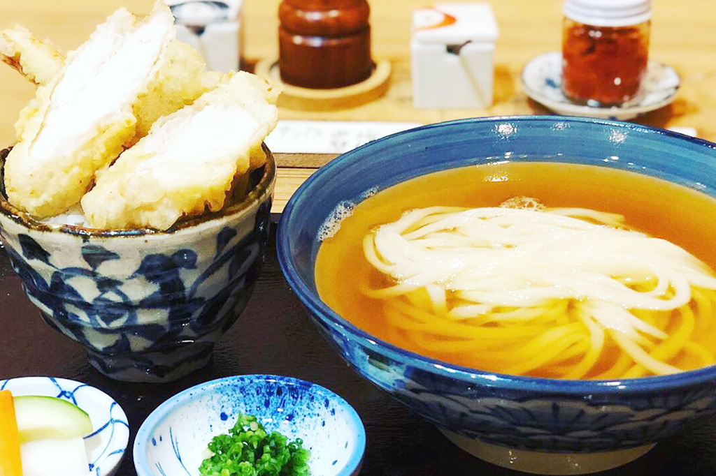 冷あつと鶏ささみとごぼうのミックス天丼
